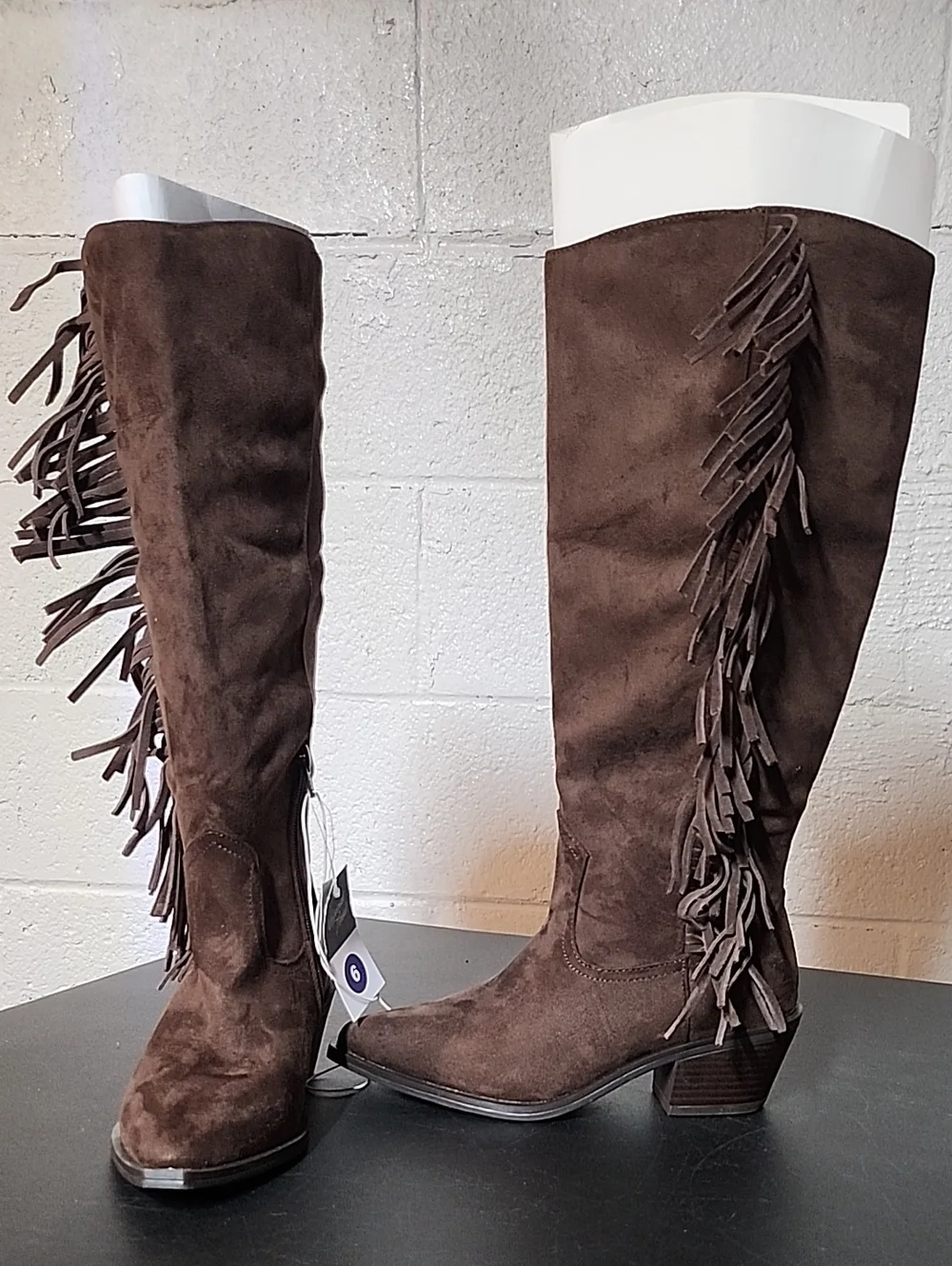 Universal Thread Patsy Brown Suede Over-the-Knee Fringe Boots